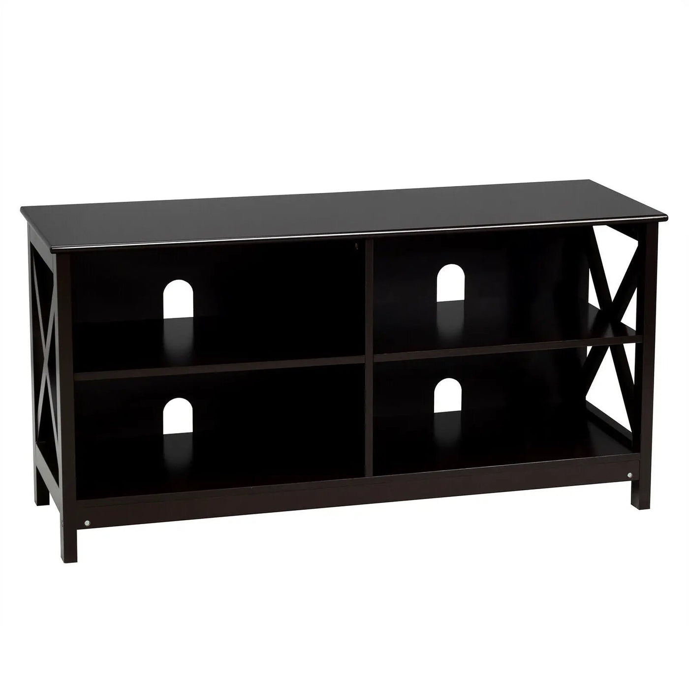 Wooden TV Stand Entertainment for TVs up to 55 Inch with X-Shaped Frame by DirectDeals