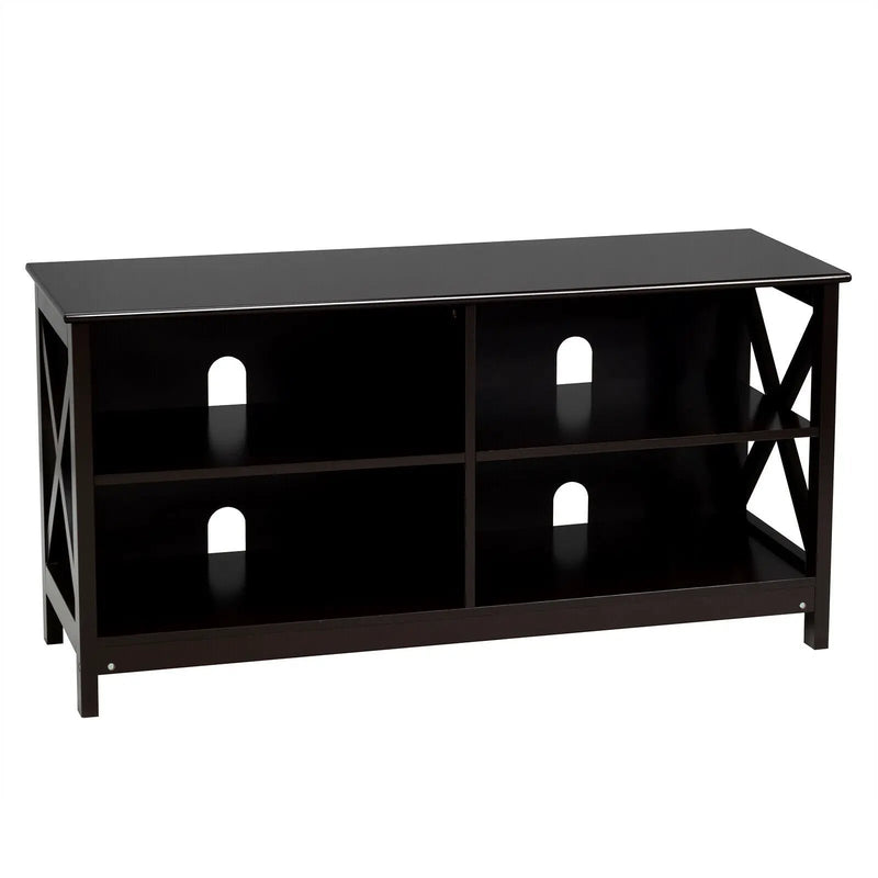 Wooden TV Stand Entertainment for TVs up to 55 Inch with X-Shaped Frame by DirectDeals