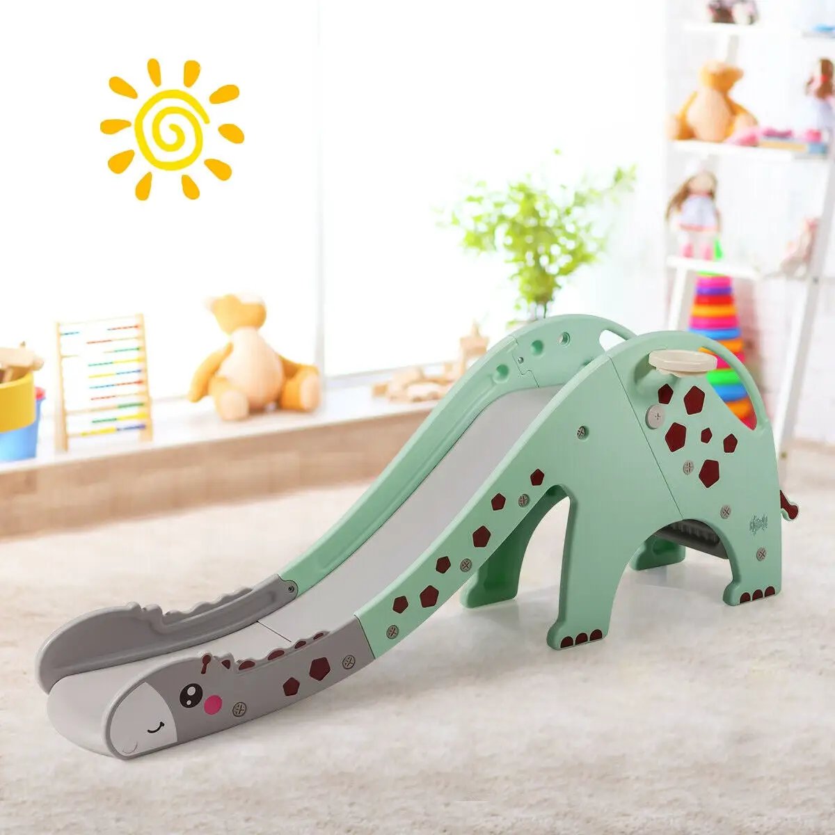3-in-1 Kids Climber Slide Play Set with Basketball Hoop by DirectDeals