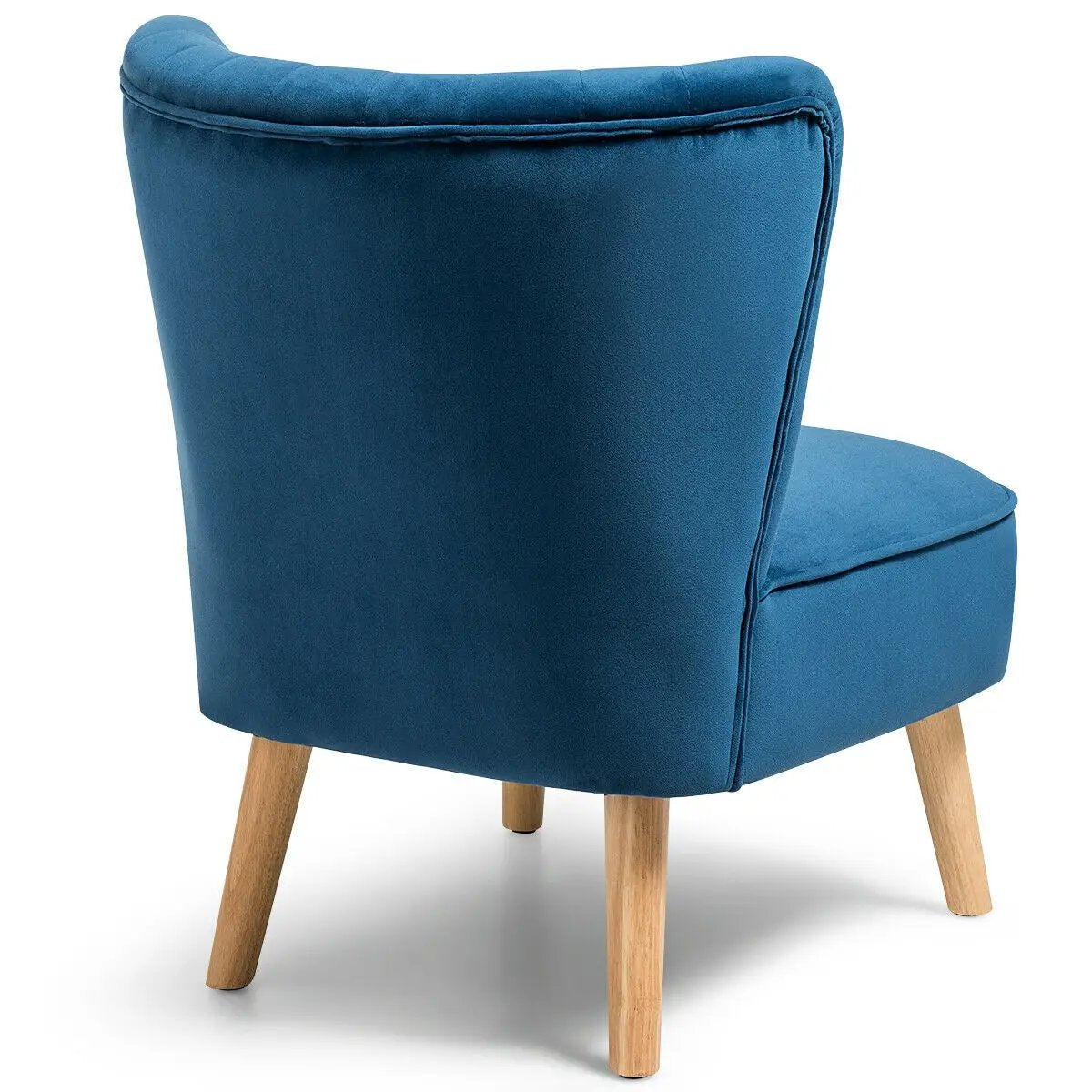 Modern Armless Velvet Accent Chair with Wood Legs by DirectDeals