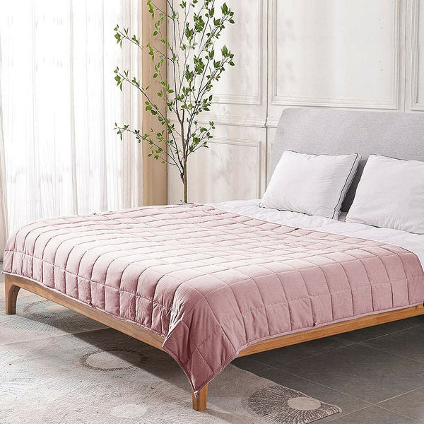 10lbs 3 Pieces Heavy Weighted Duvet Blanket-Pink, photo 2 of 8
