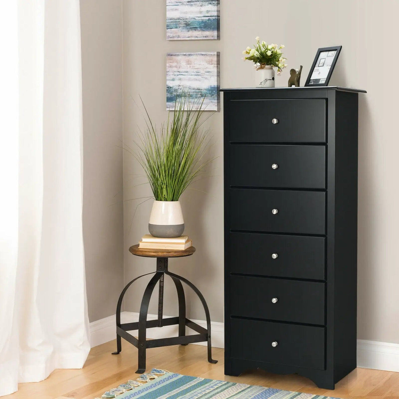 6 Drawers Chest Dresser Clothes Storage Bedroom Furniture Cabinet by DirectDeals