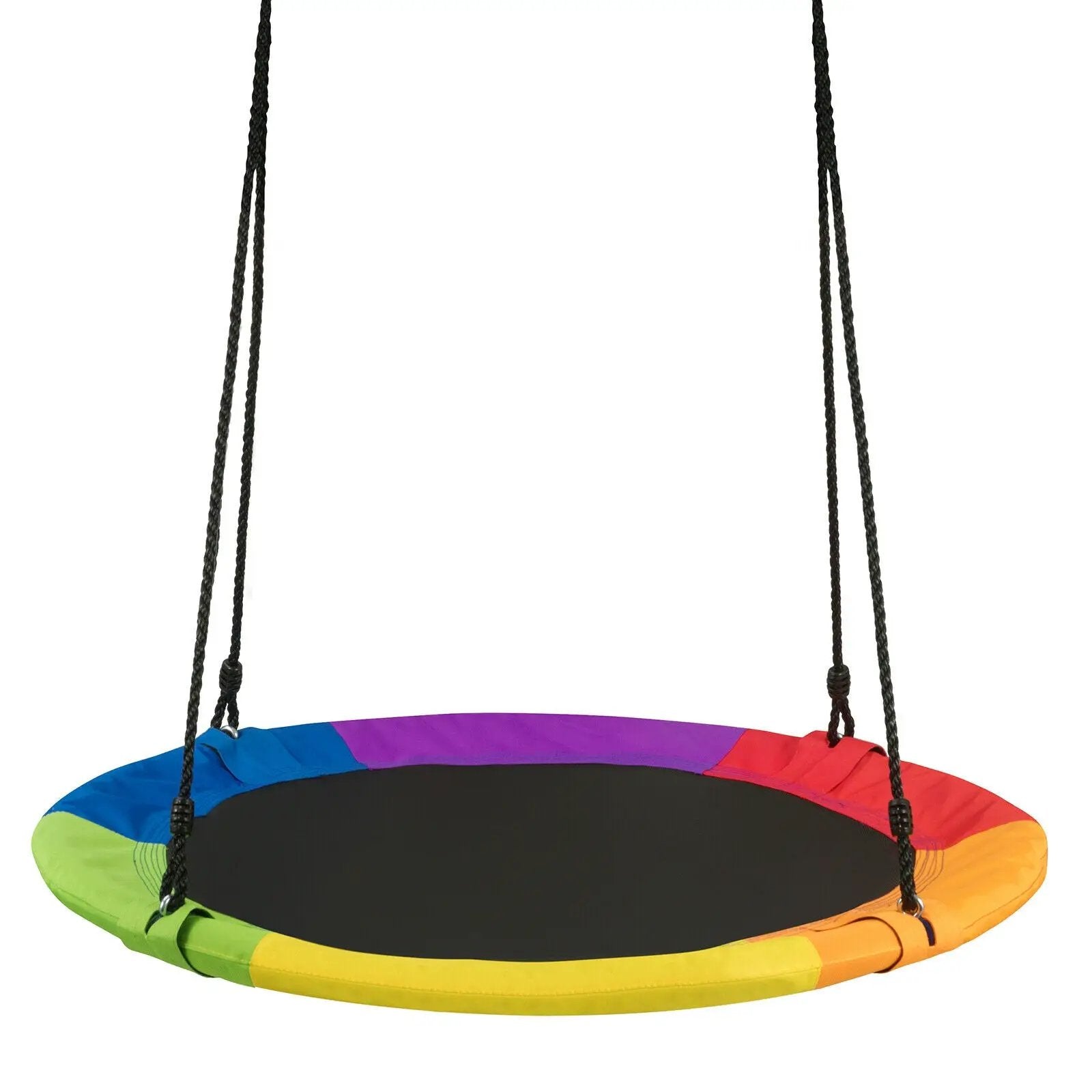 40 Inch 770 lbs Flying Saucer Tree Swing Kids Gift with 2 Tree Hanging Straps-Multicolor by DirectDeals