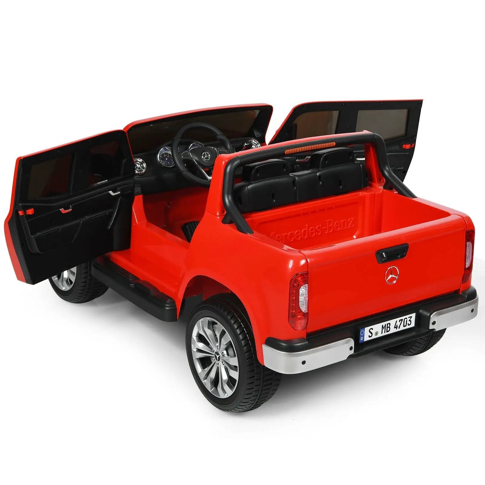 12V 2-Seater Kids Ride On Car Licensed Mercedes Benz X Class RC with Trunk-Red by DirectDeals