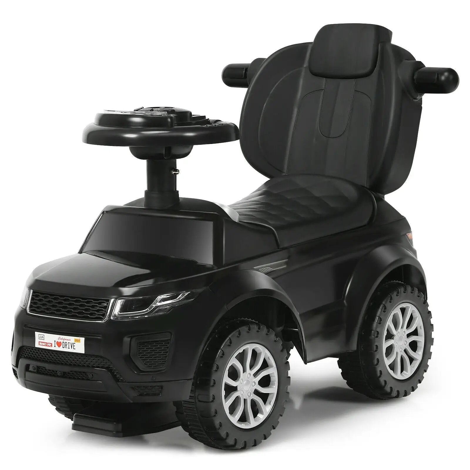 3 In 1 Ride on Push Car Toddler Stroller Sliding Car with Music-Blue by DirectDeals
