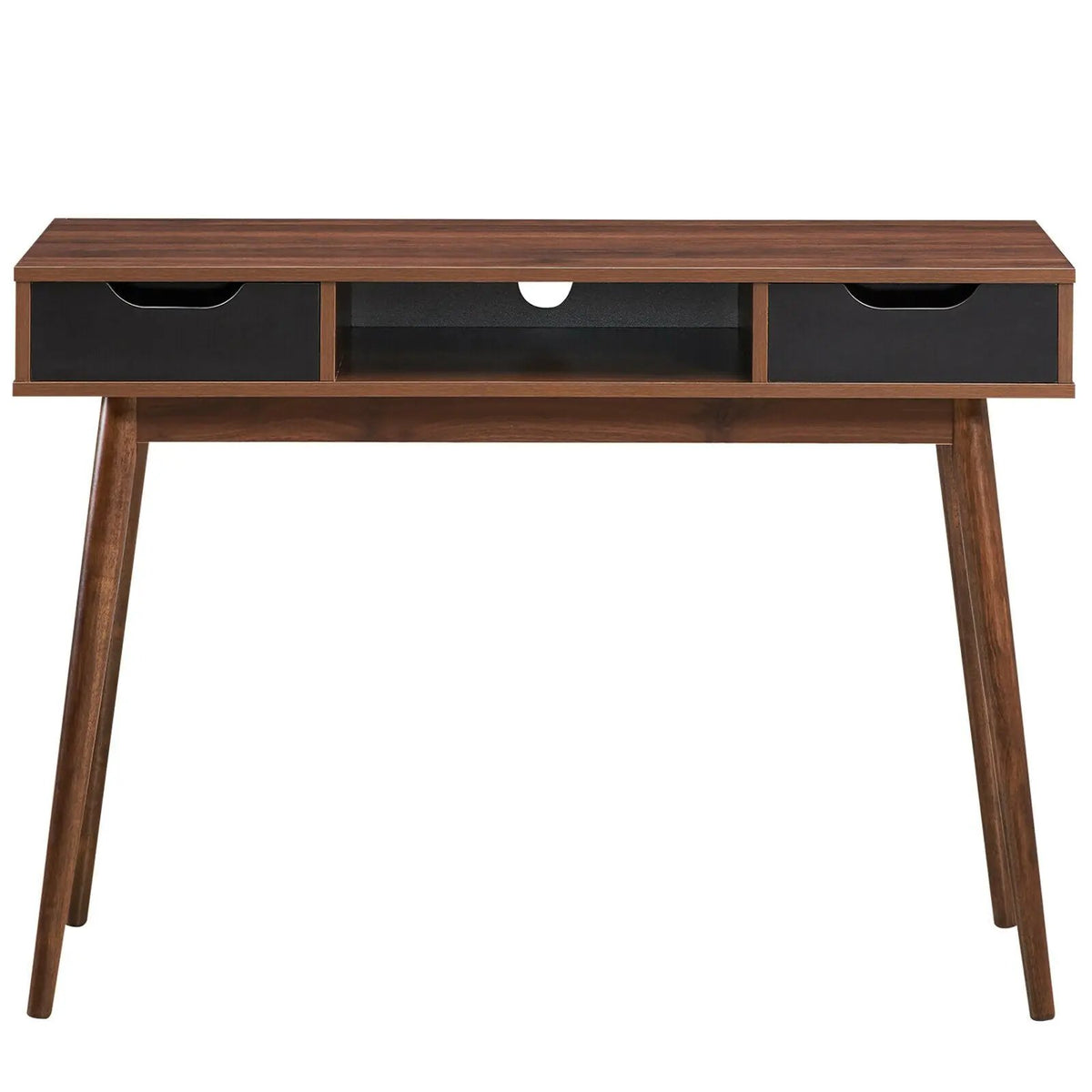 Stylish Computer Desk Workstation with 2 Drawers and Solid Wood Legs by DirectDeals