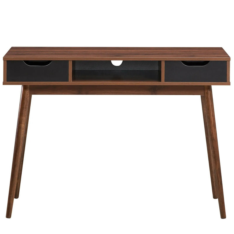 Stylish Computer Desk Workstation with 2 Drawers and Solid Wood Legs by DirectDeals