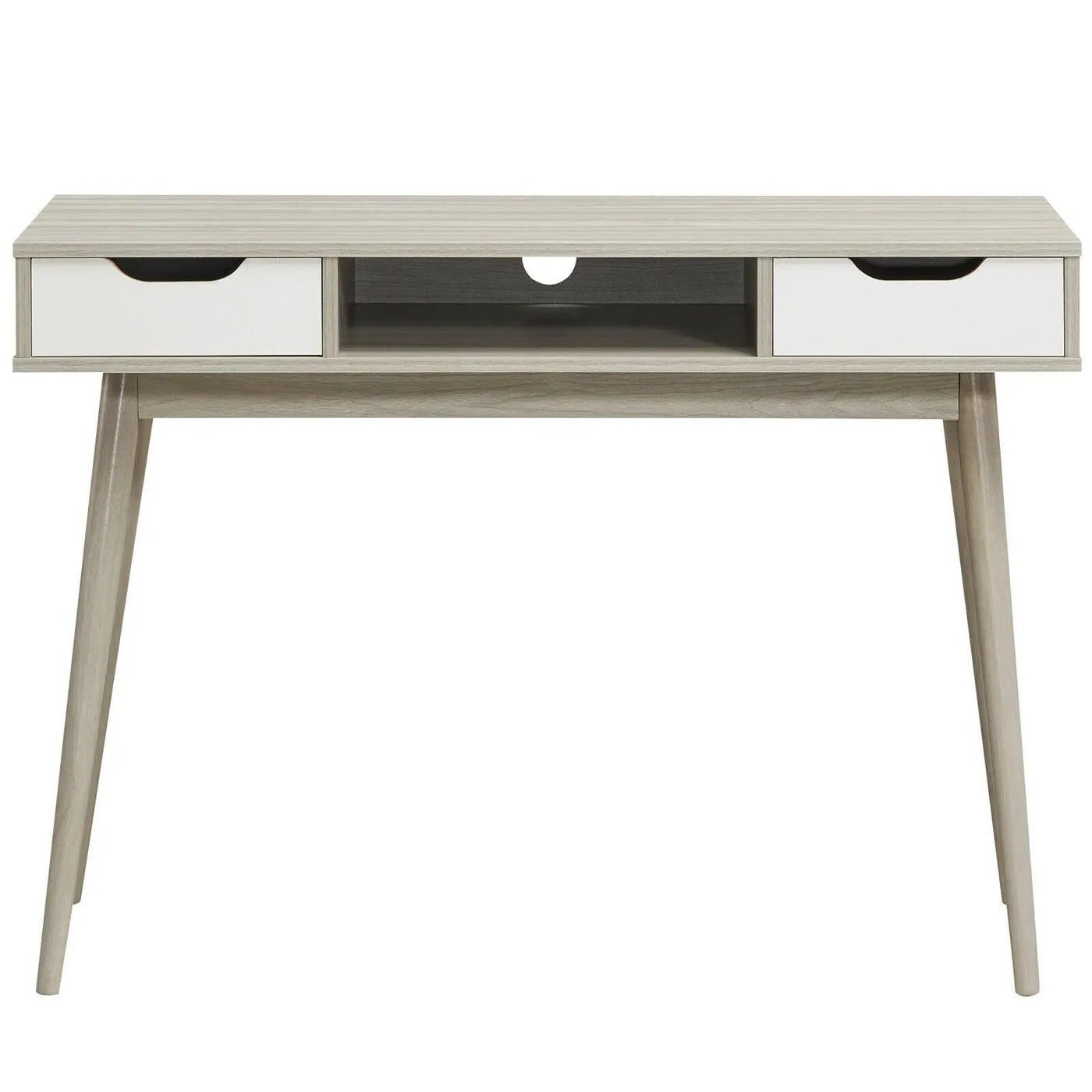 Stylish Computer Desk Workstation with 2 Drawers and Solid Wood Legs by DirectDeals