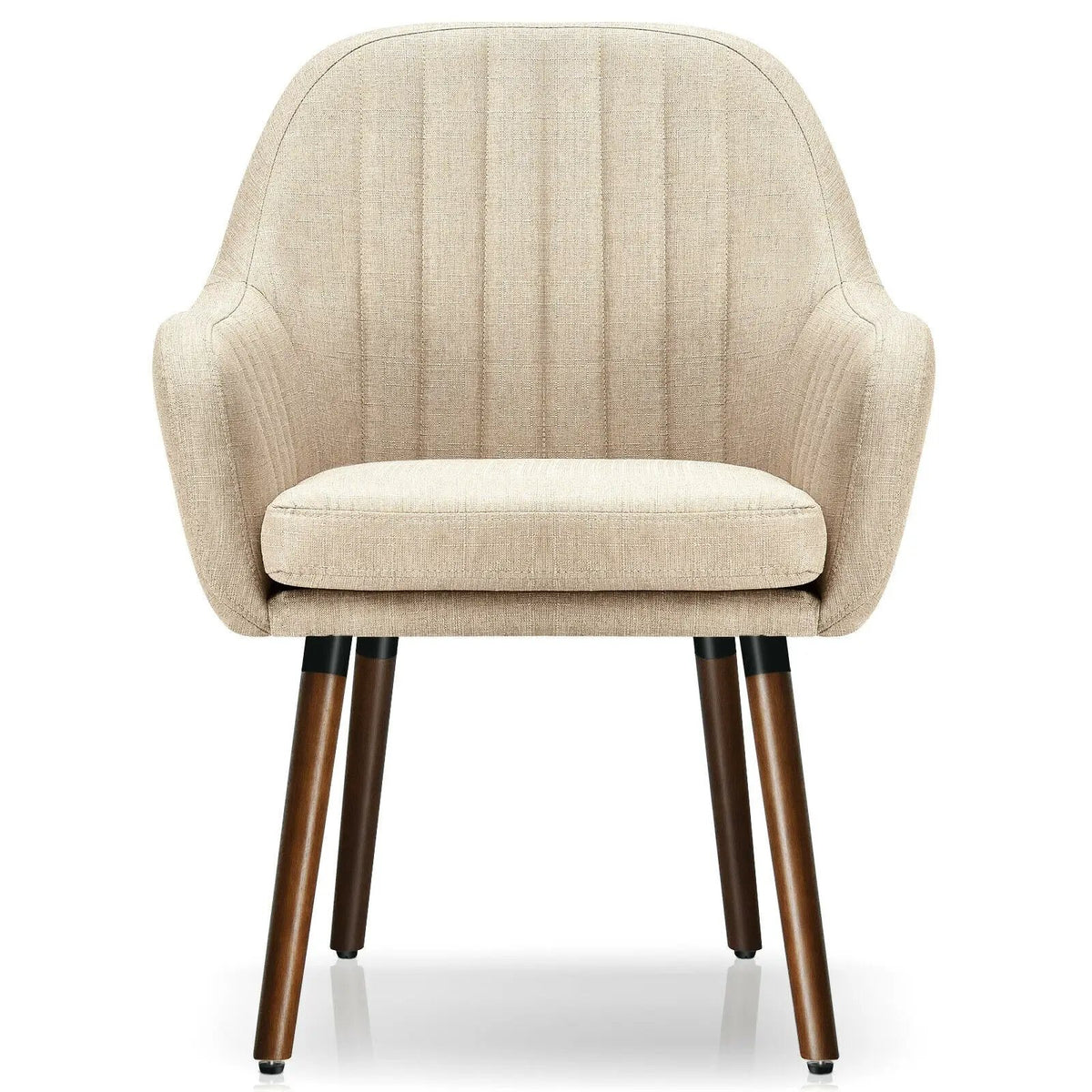 Set of 2 Fabric Upholstered Accent Chairs with Wooden Legs by DirectDeals