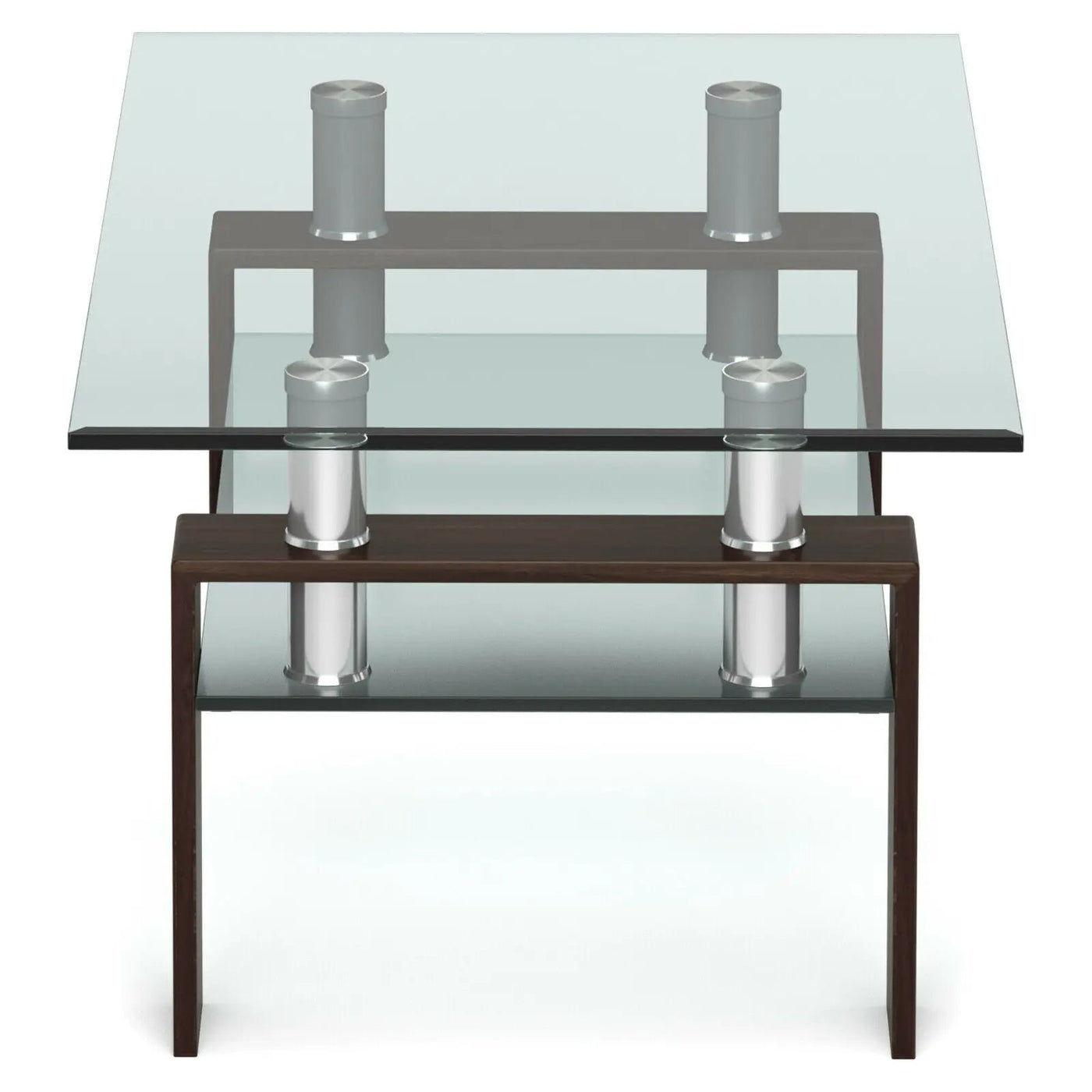 Rectangle Glass Coffee Table with Metal Legs for Living Room by DirectDeals