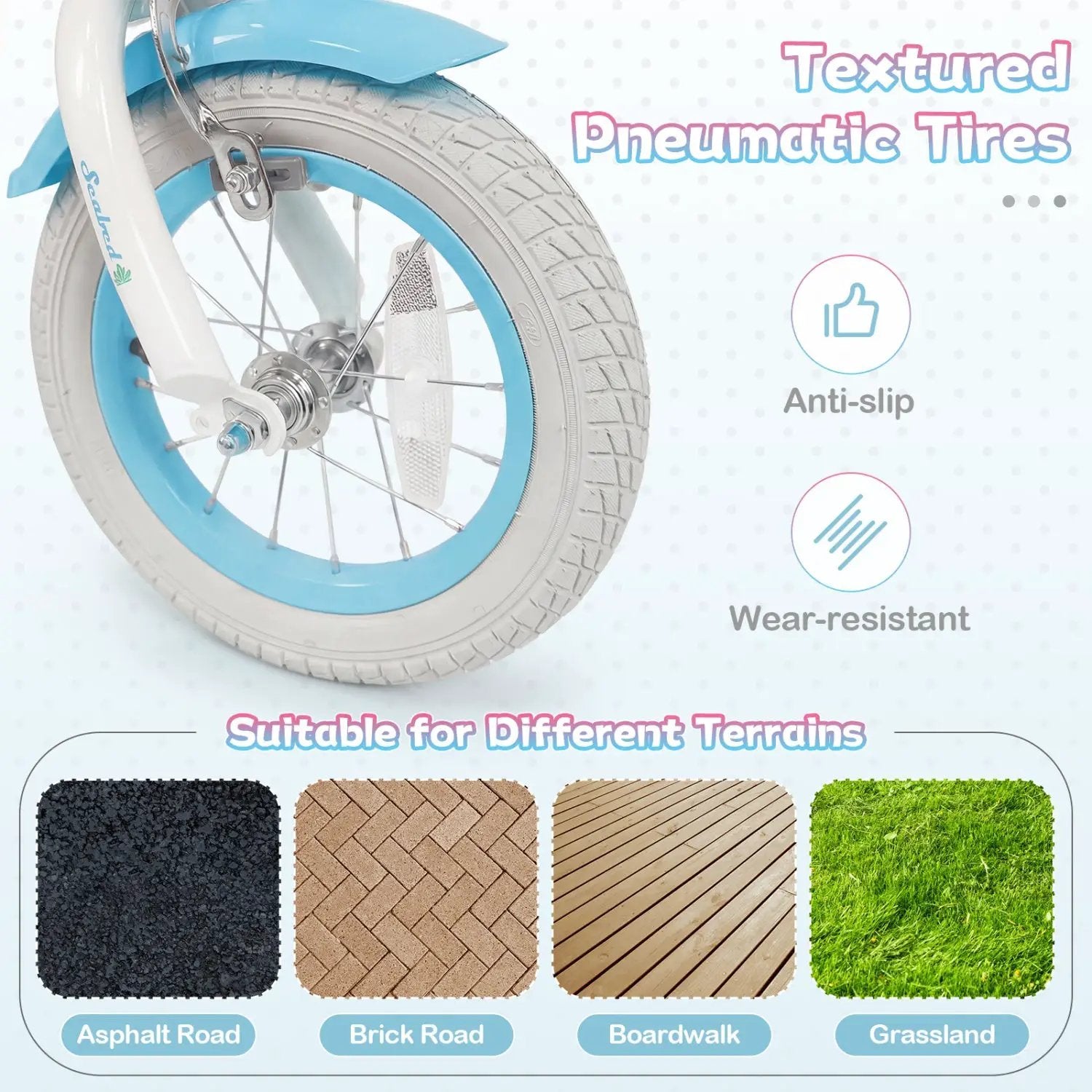 Kids Bike 12-20 Inch with Training Wheels & Basket by DirectDeals
