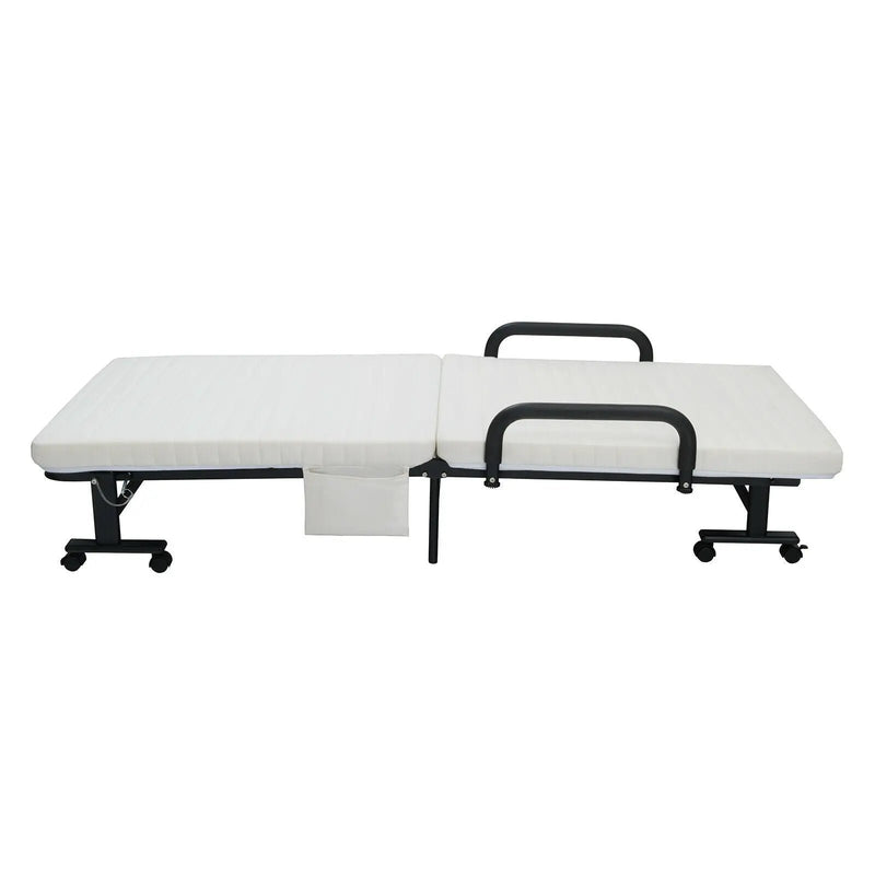 Adjustable Folding Guest Bed Frame with Mattress and Wheels by DirectDeals