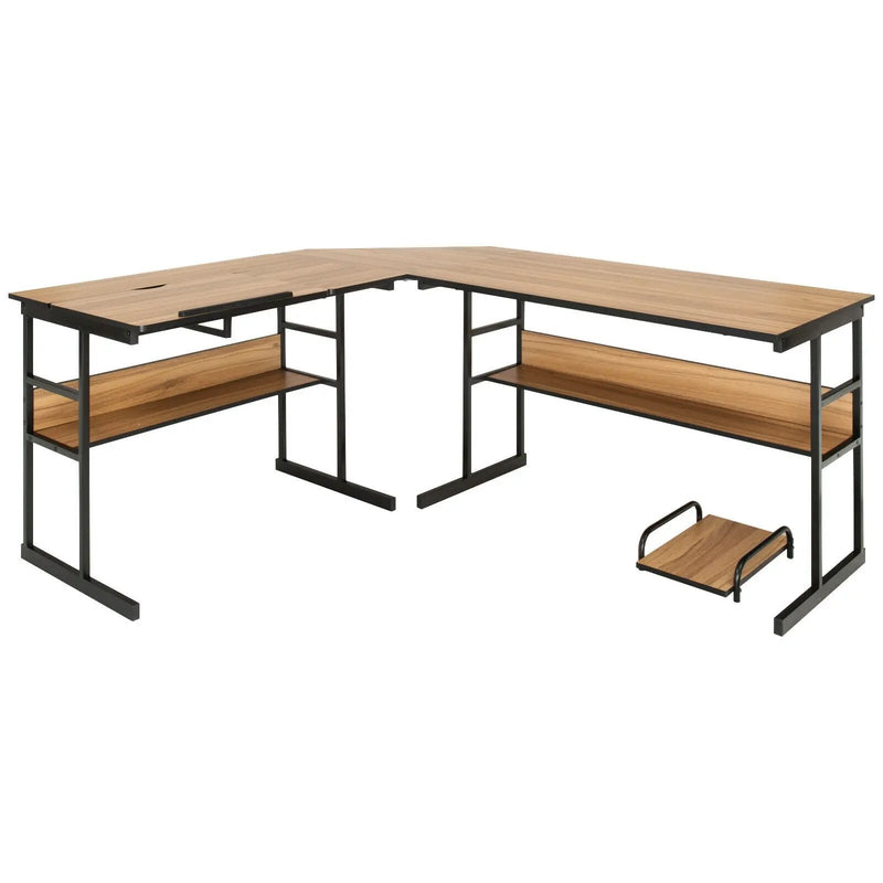 L-Shaped Computer Desk with Tiltable Tabletop by DirectDeals