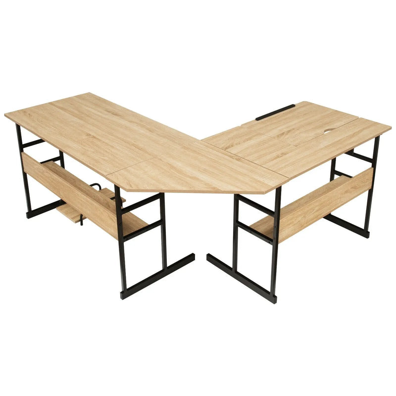 L-Shaped Computer Desk with Tiltable Tabletop by DirectDeals