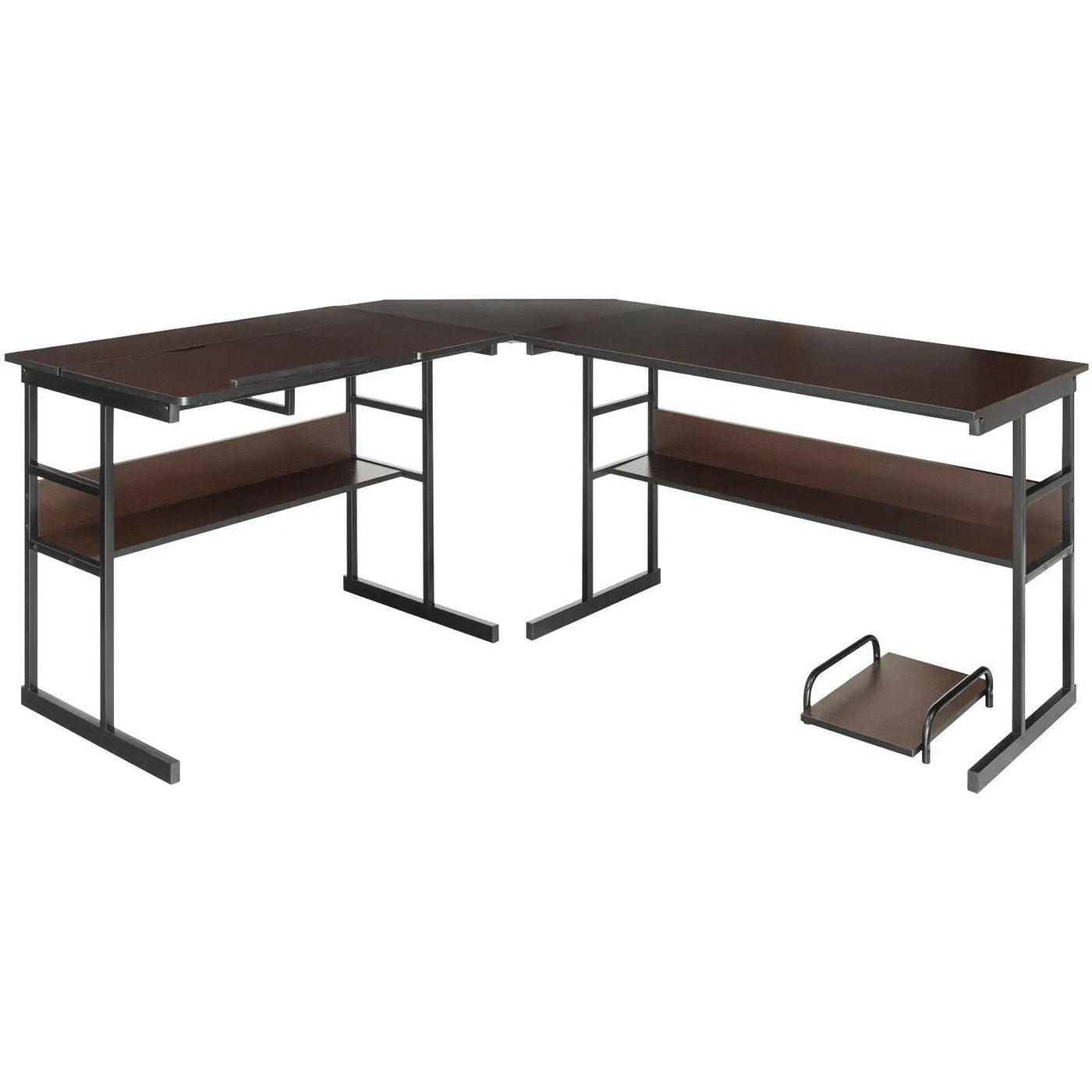 L-Shaped Computer Desk with Tiltable Tabletop by DirectDeals