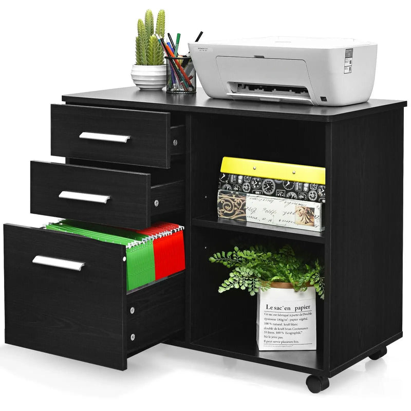 3-Drawer Mobile Lateral File Cabinet Printer Stand by DirectDeals