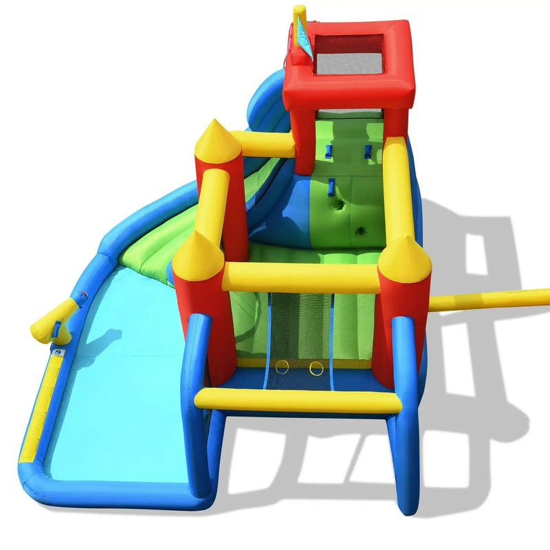 Inflatable Bouncer Bounce House with Water Slide Splash Pool without Blower by DirectDeals