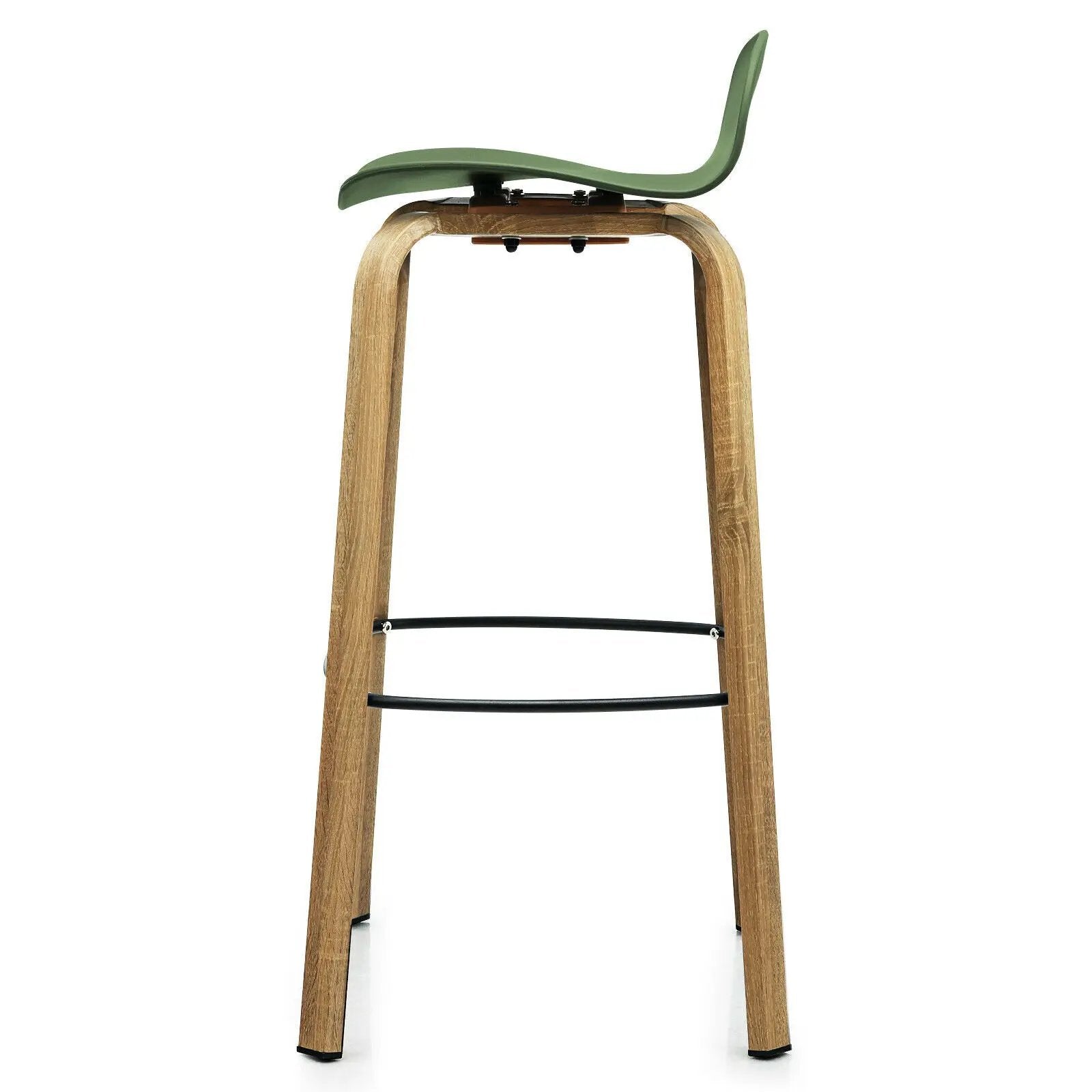 Set of 2 Modern Barstools Pub Chairs with Low Back and Metal Legs by DirectDeals