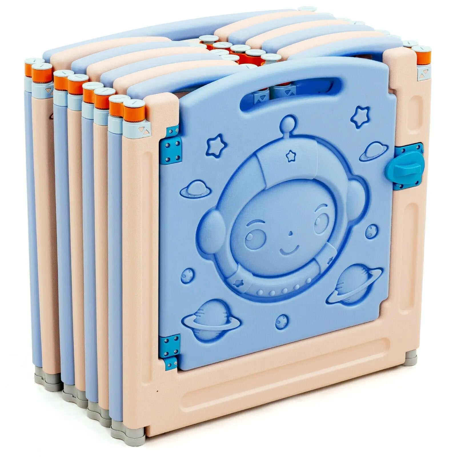18-Panel Foldable Baby Playpen Kids Activity Center with Lockable Door by DirectDeals