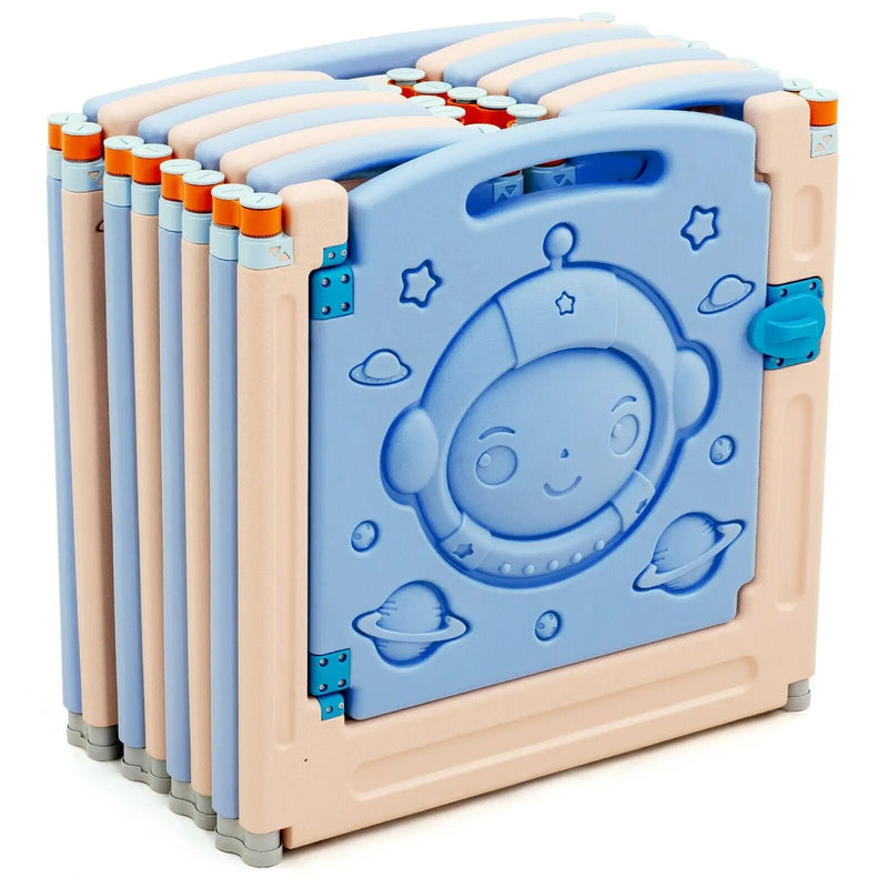 18-Panel Foldable Baby Playpen Kids Activity Center with Lockable Door by DirectDeals