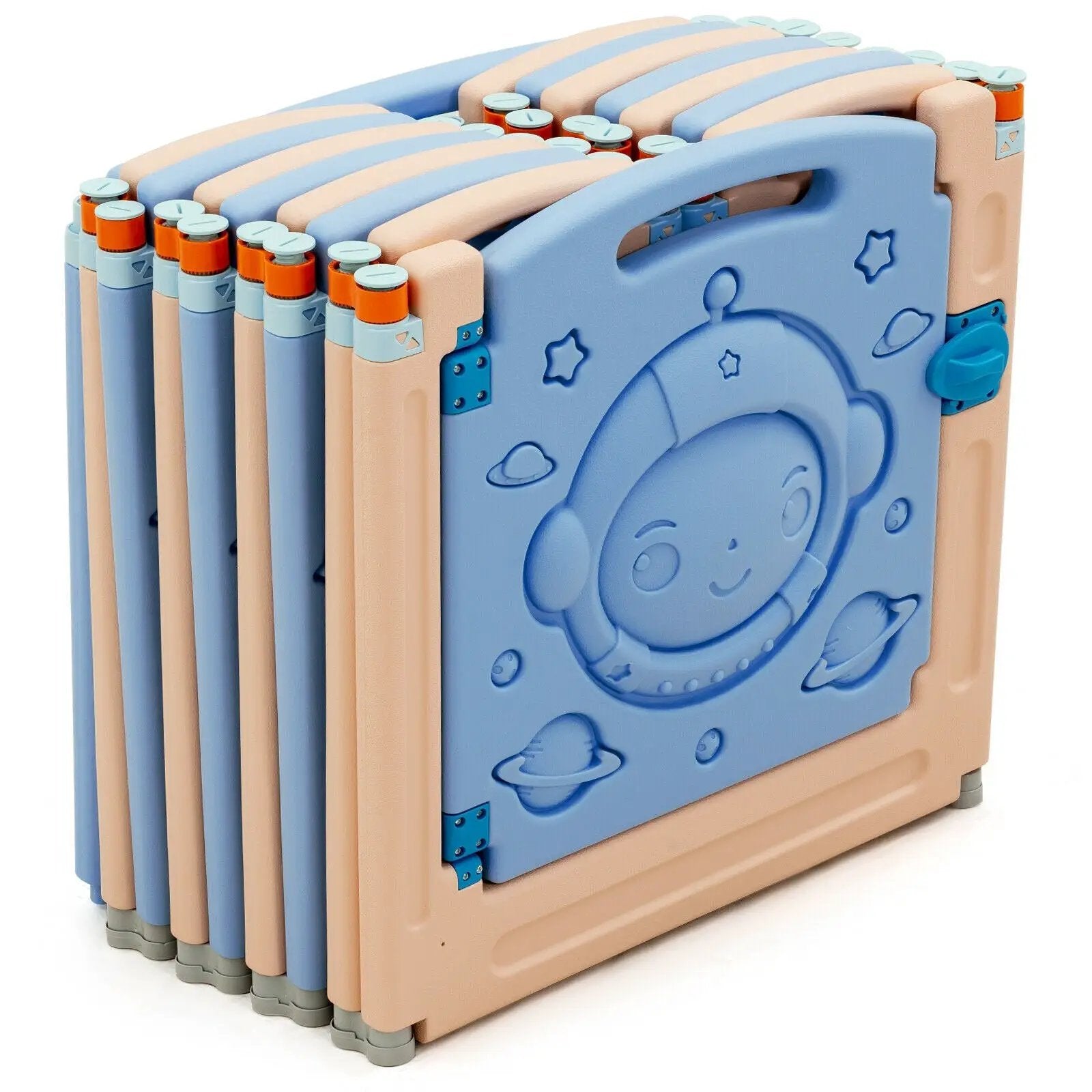 18-Panel Foldable Baby Playpen Kids Activity Center with Lockable Door by DirectDeals