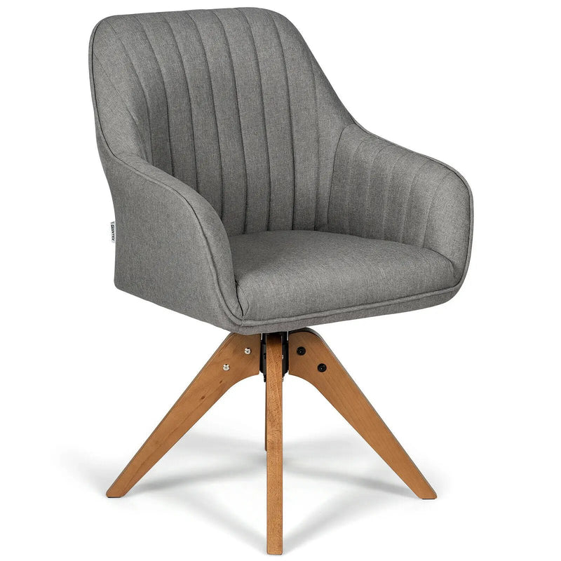 Fabric Swivel Accent Chair with Beech Wood Legs by DirectDeals
