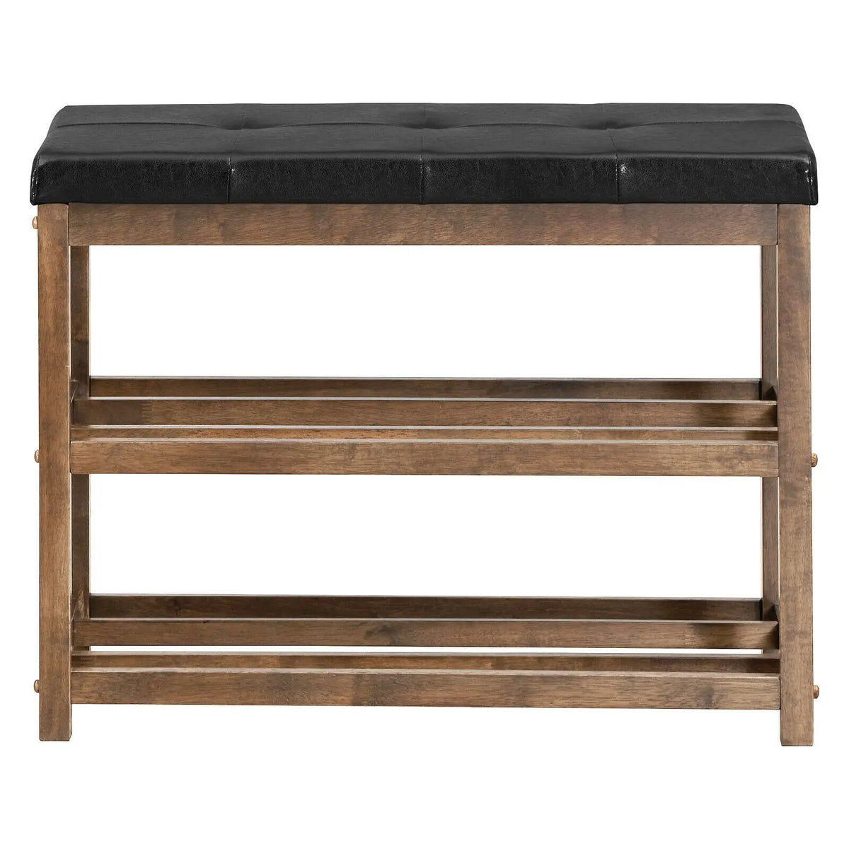2-Tier Wooden Shoe Rack Bench with Padded Seat by DirectDeals