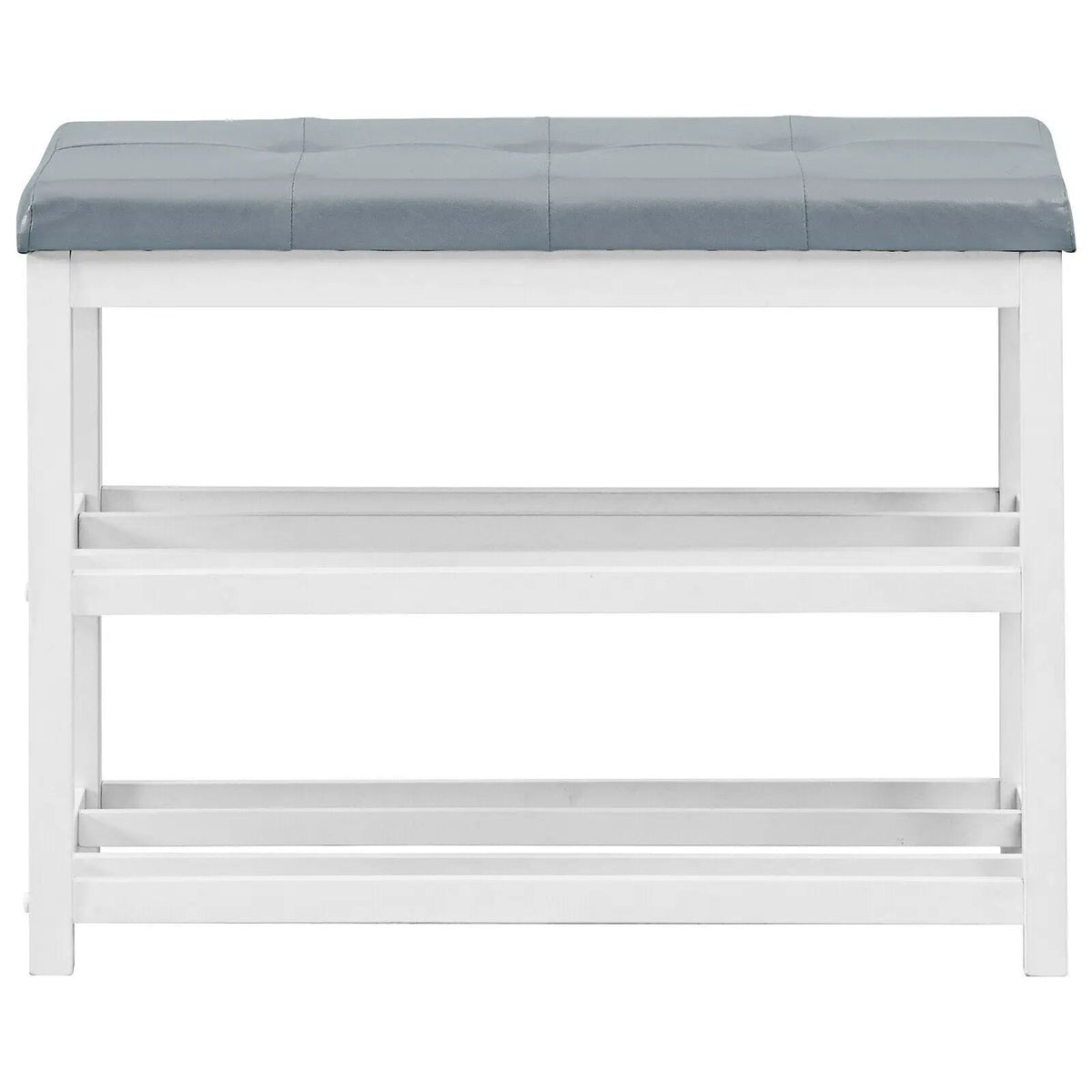 2-Tier Wooden Shoe Rack Bench with Padded Seat by DirectDeals