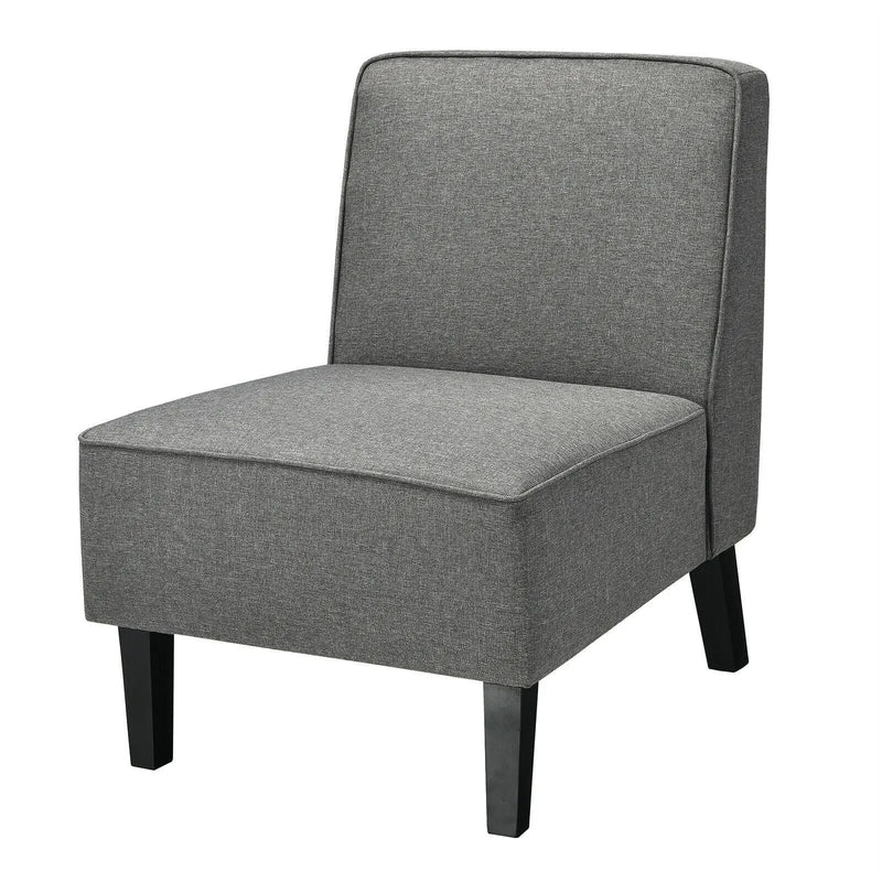 Modern Armless Accent Sofa Chair with Rubber Wood Legs by DirectDeals