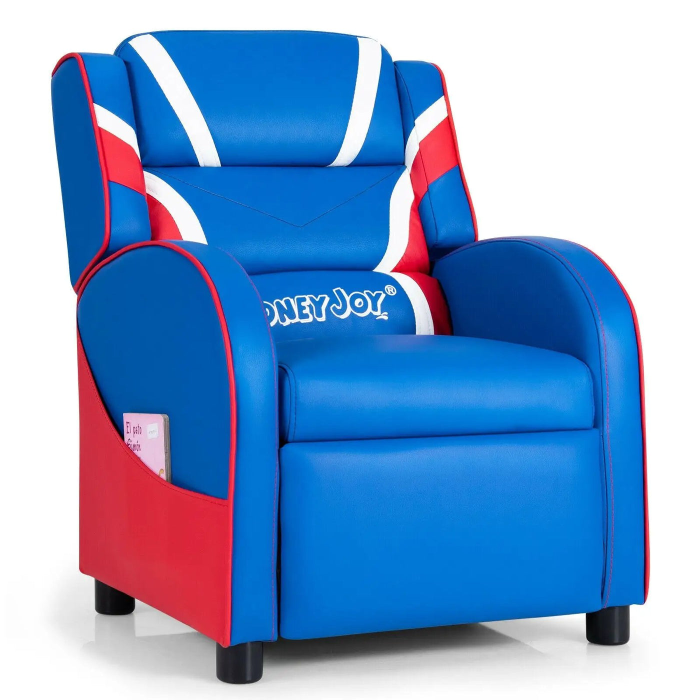 Kids Leather Recliner Chair with Side Pockets by DirectDeals