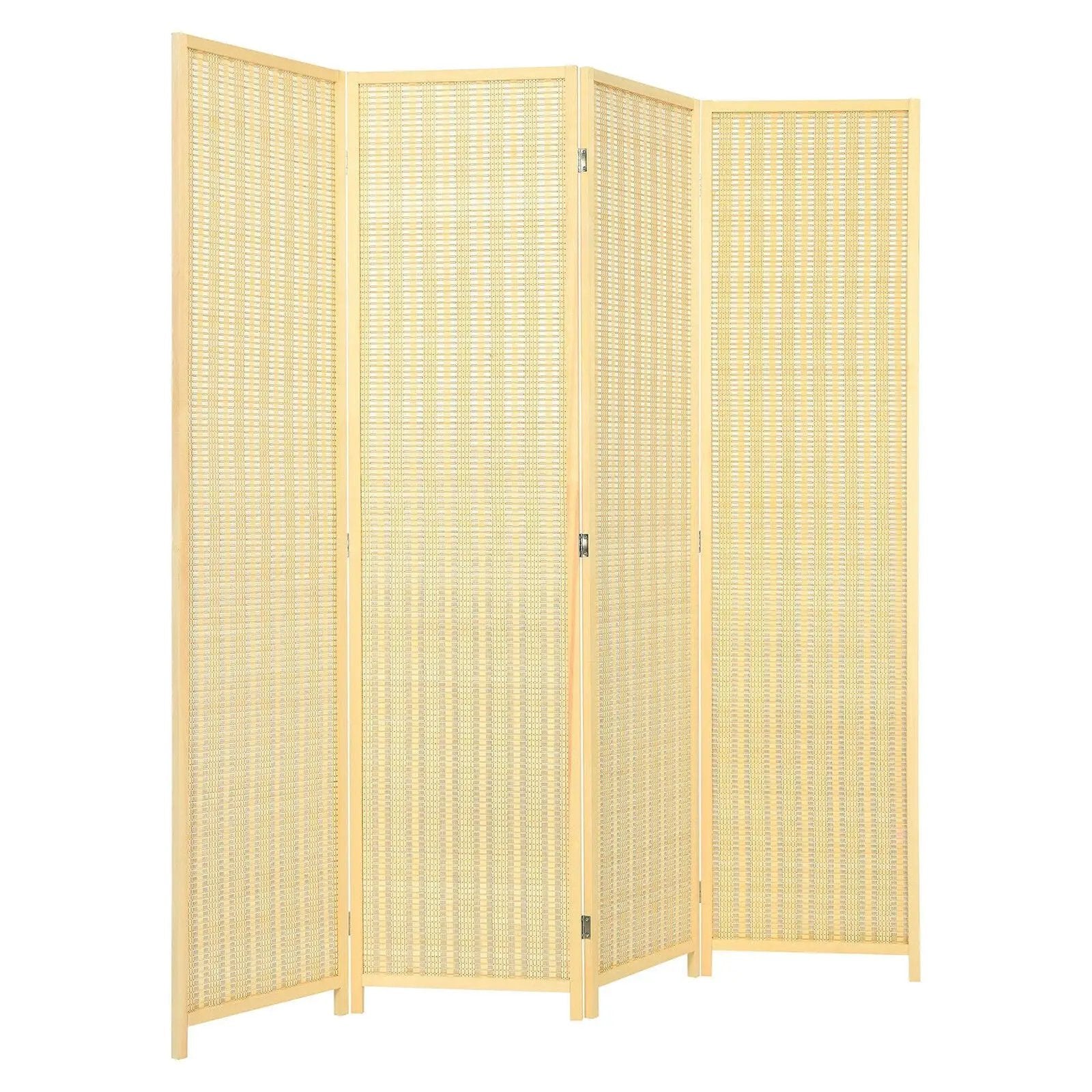 6 ft 4 Panel Portable Folding Room Divider Screen-Natural by DirectDeals