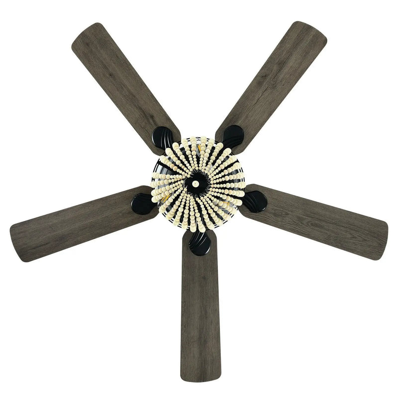52 Inch Retro Ceiling Fan Light with Reversible Blades Remote Control by DirectDeals