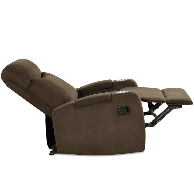Recliner Chair Single Sofa Lounger with Arm Storage and Cup Holder for Living Room by DirectDeals
