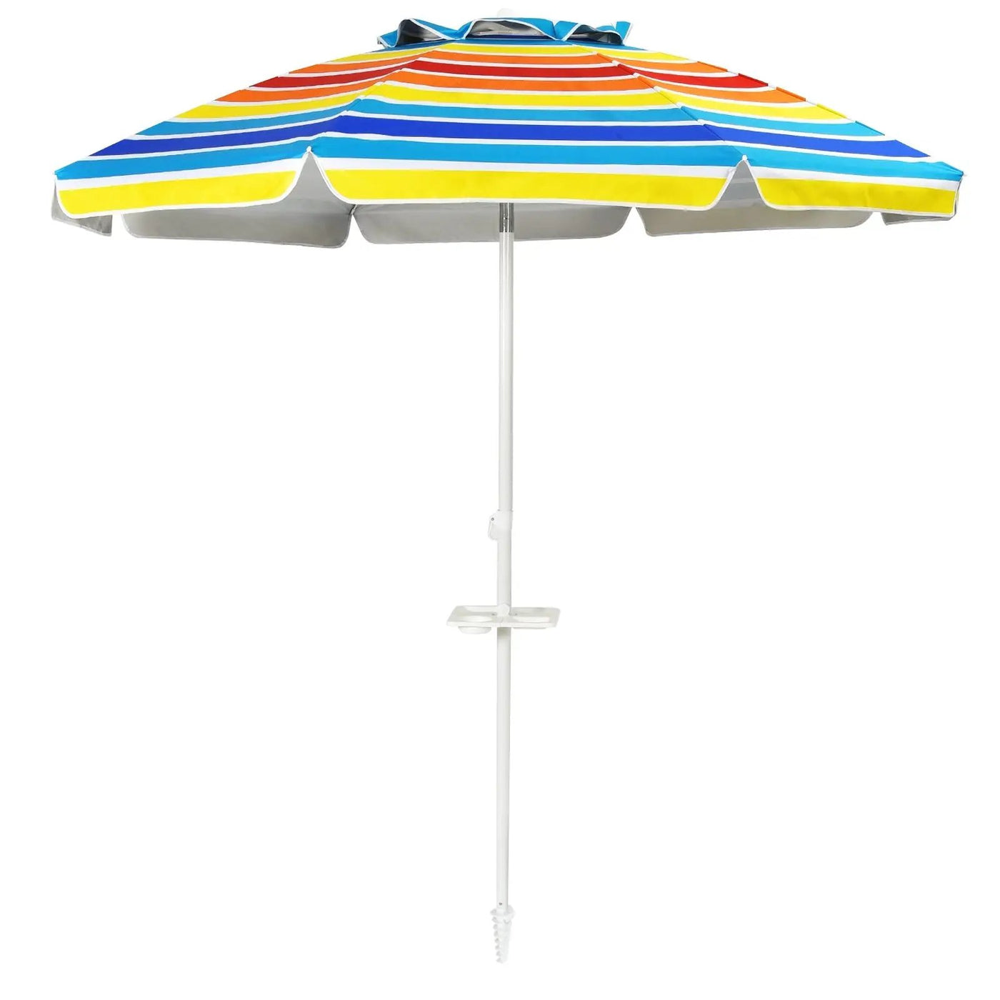 7.2 Feet Portable Outdoor Beach Umbrella with Sand Anchor and Tilt Mechanism by DirectDeals