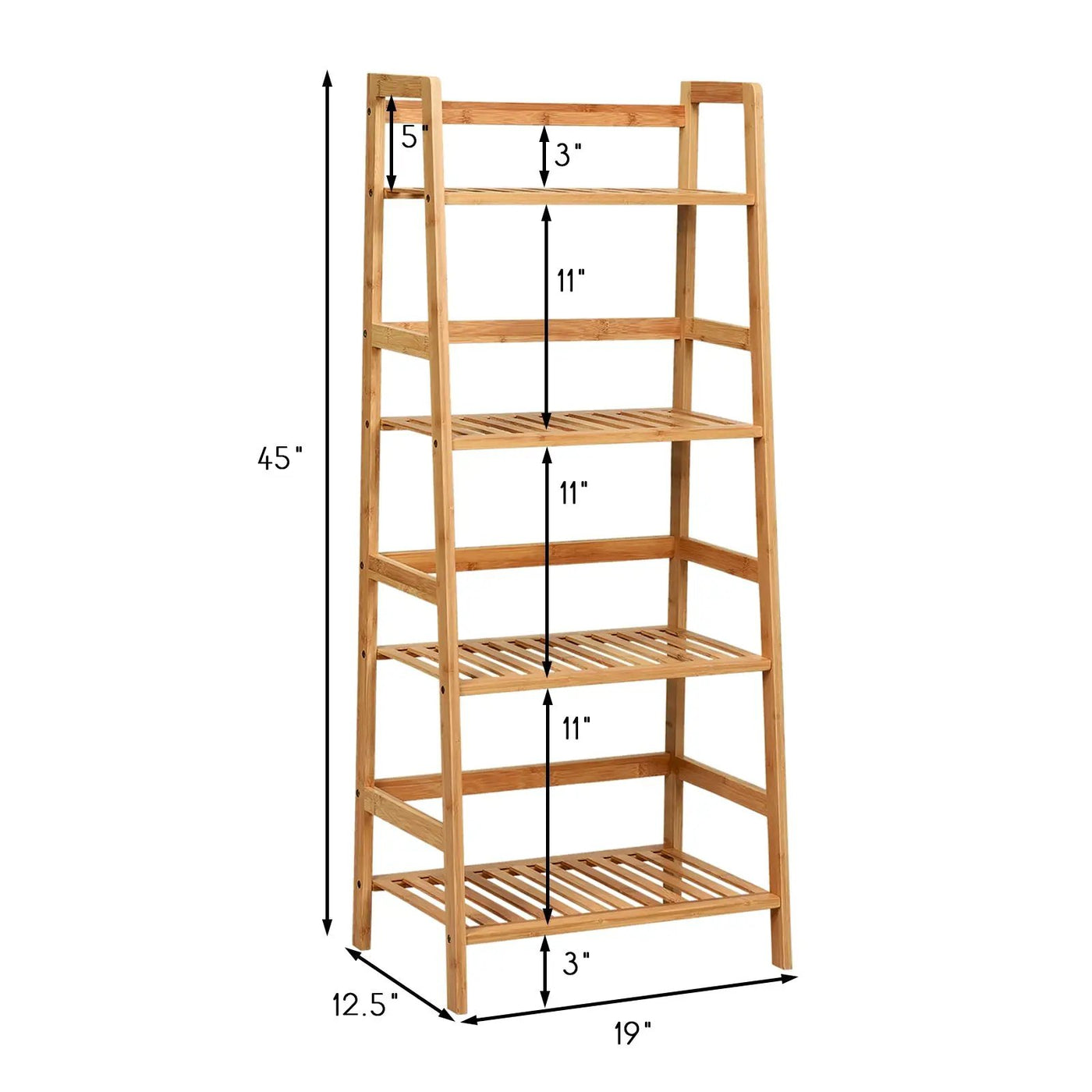 4-Tier Bamboo Plant Rack with Guardrails Stable and Space-Saving by DirectDeals