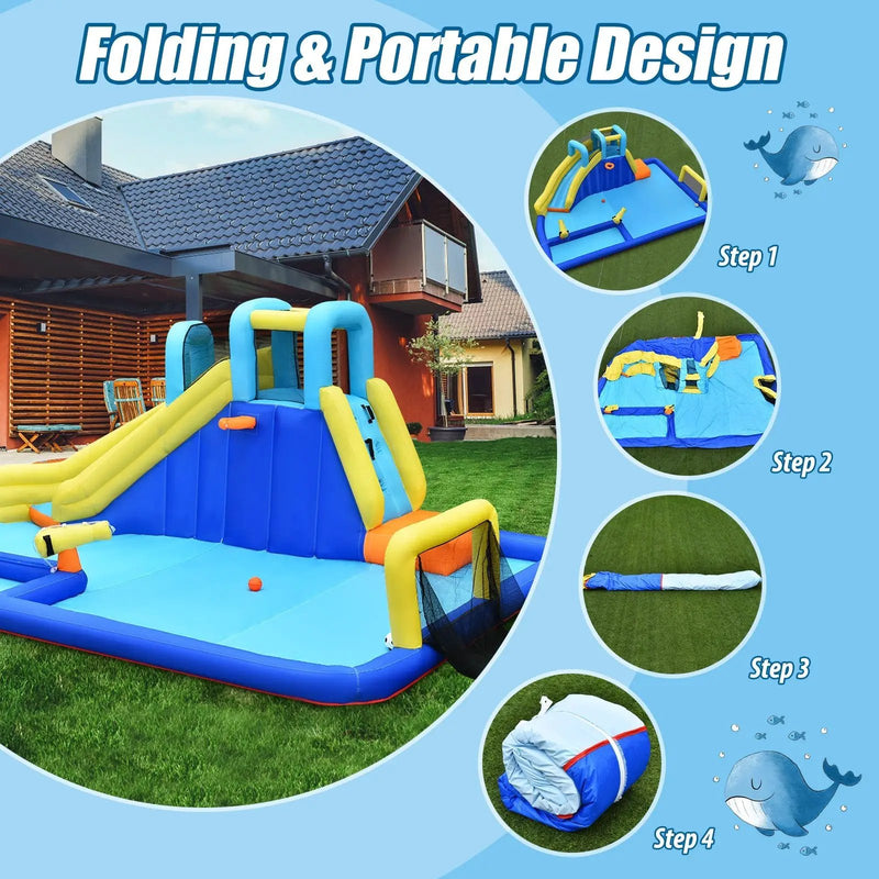 6-in-1 Inflatable Water Slide Jumping House without Blower by DirectDeals
