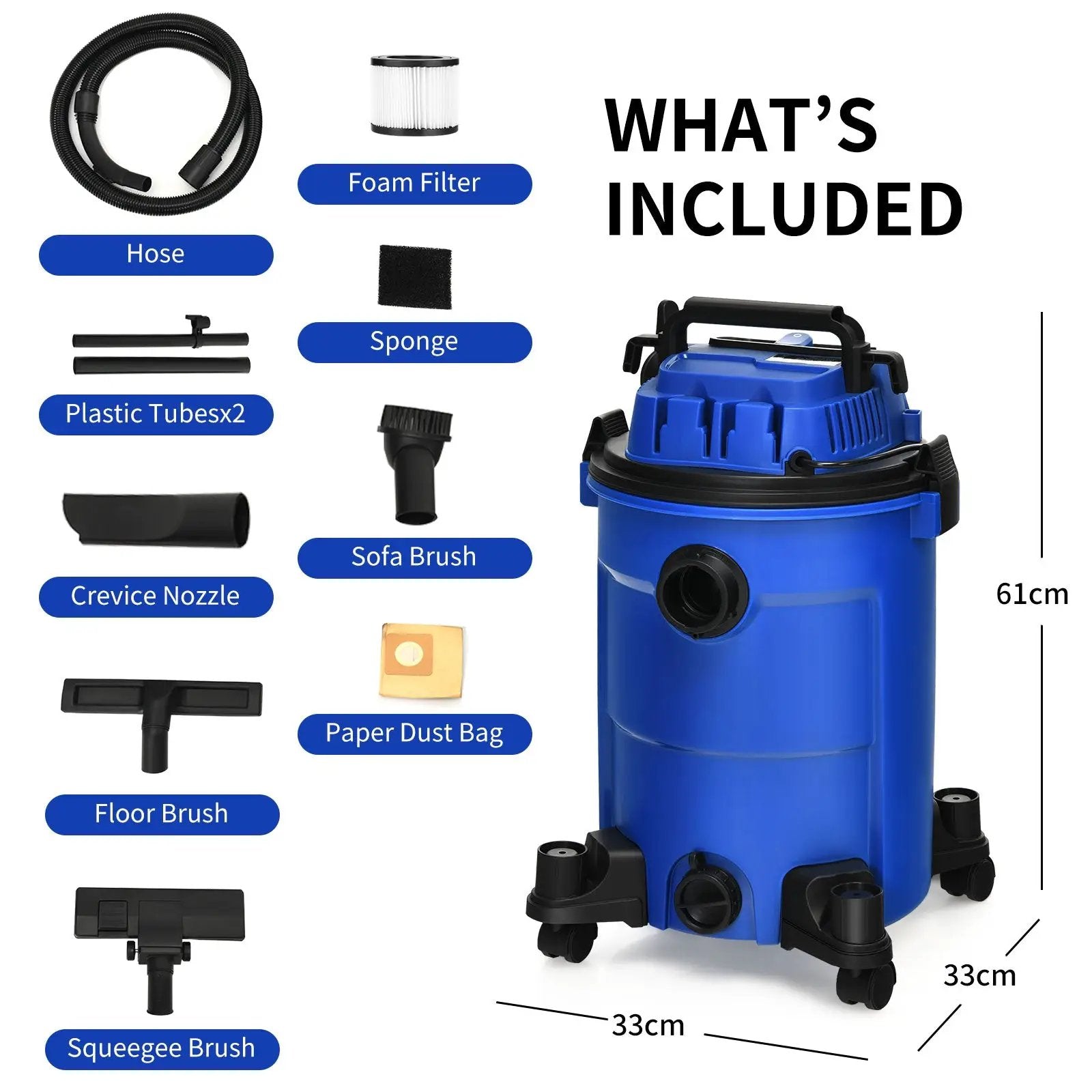 3 in 1 6.6 Gallon 4.8 Peak HP Wet Dry Vacuum Cleaner with Blower by DirectDeals