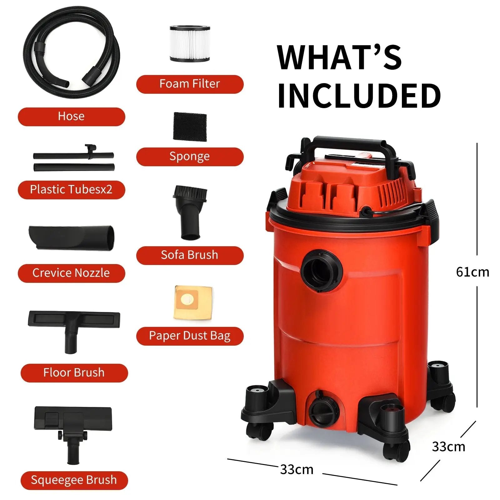 3 in 1 6.6 Gallon 4.8 Peak HP Wet Dry Vacuum Cleaner with Blower by DirectDeals