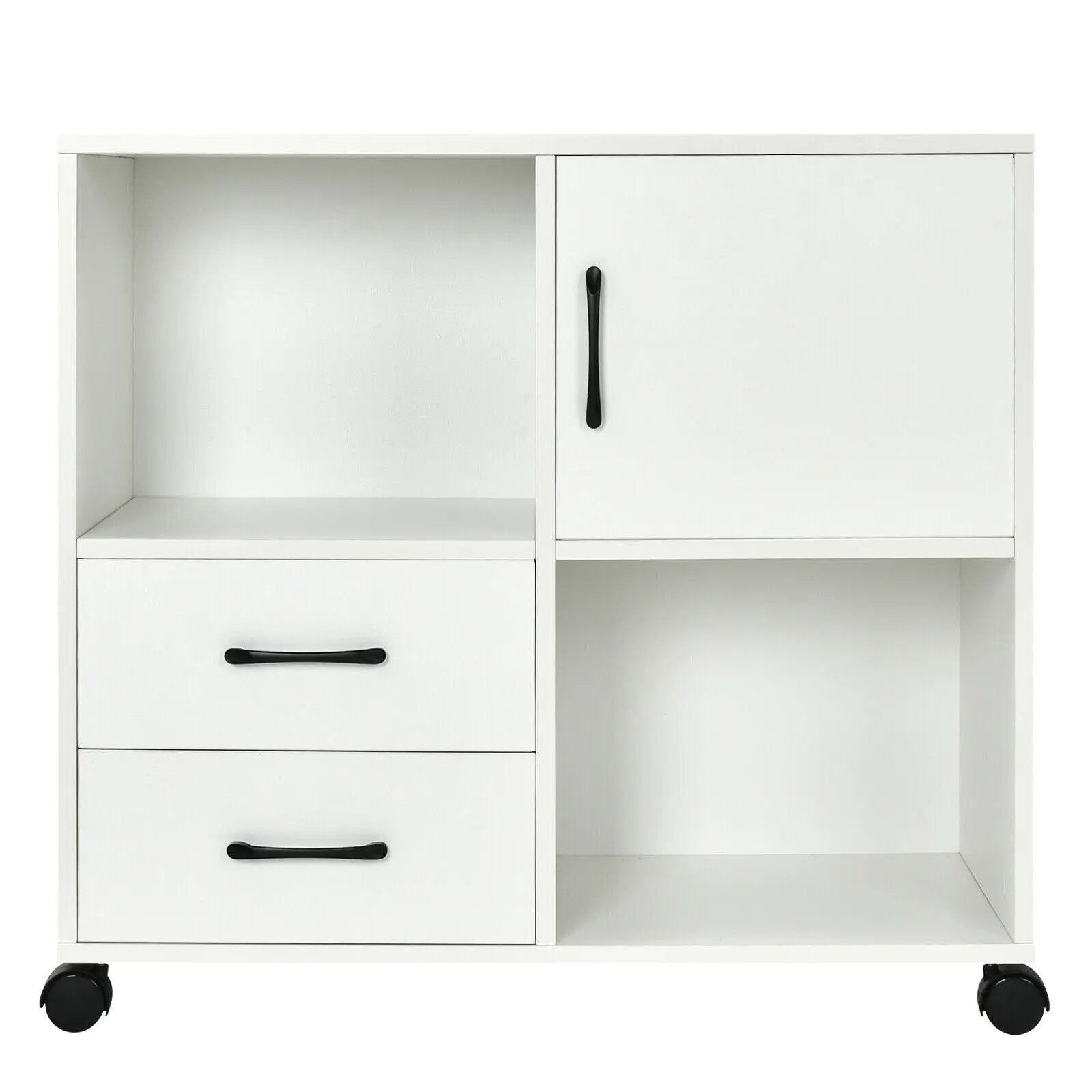 Mobile File Cabinet with Lateral Printer Stand and Storage Shelves by DirectDeals