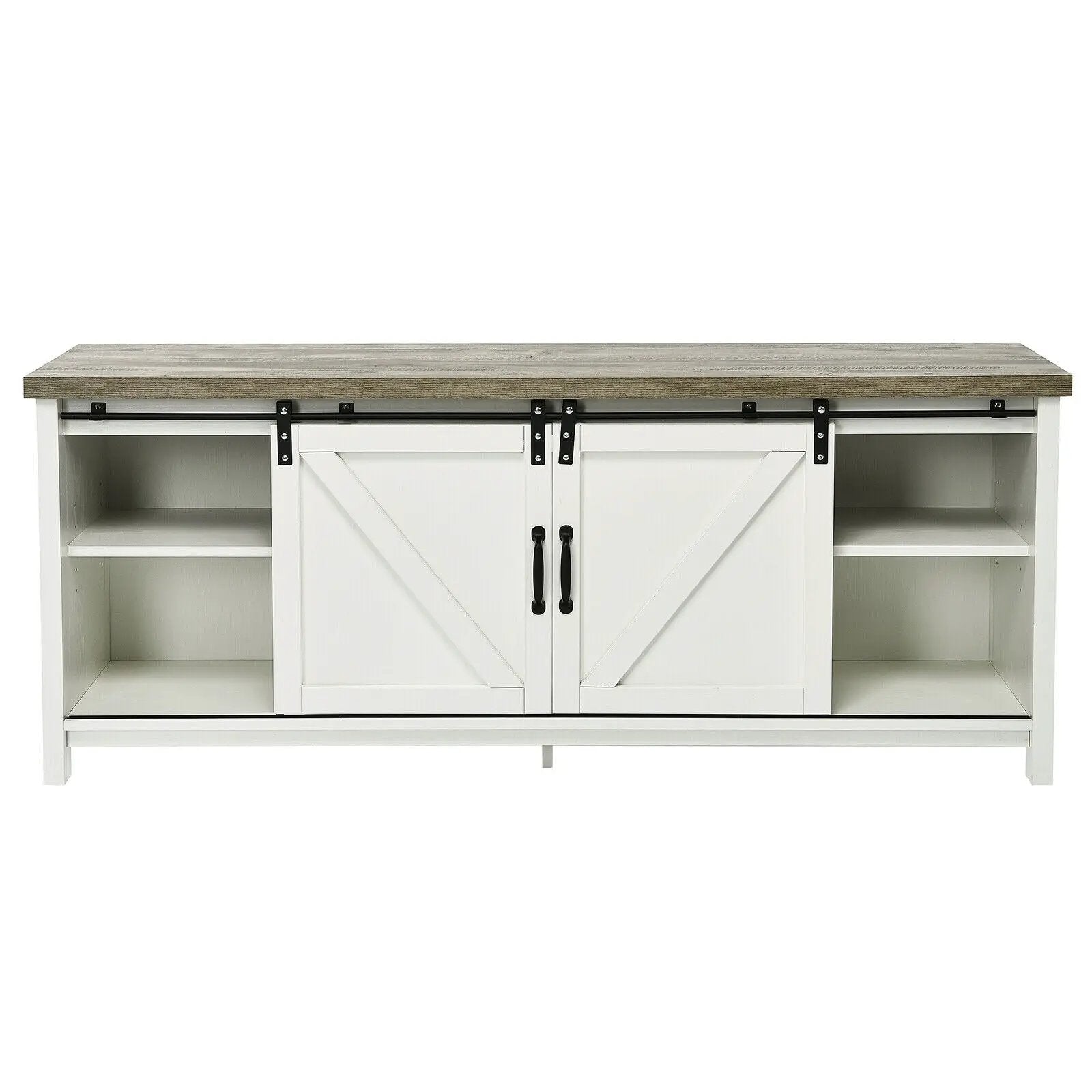 TV Stand Media Center Console Cabinet with Sliding Barn Door by DirectDeals
