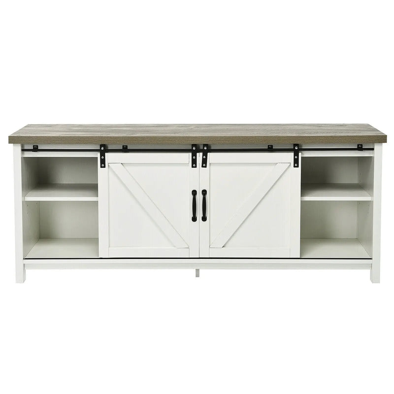 TV Stand Media Center Console Cabinet with Sliding Barn Door by DirectDeals
