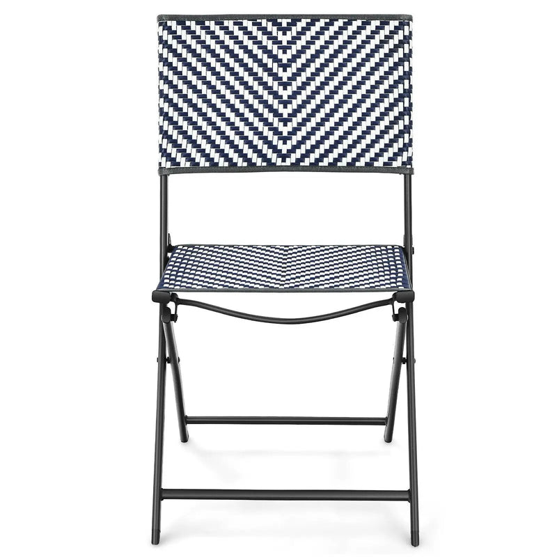 Set of 4 Patio Folding Rattan Dining Chairs for Camping and Garden by DirectDeals