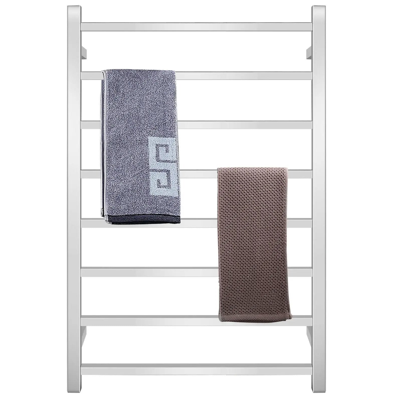 145W Electric Towel Warmer Wall Mounted Heated Drying Rack 8 Square Bars by DirectDeals