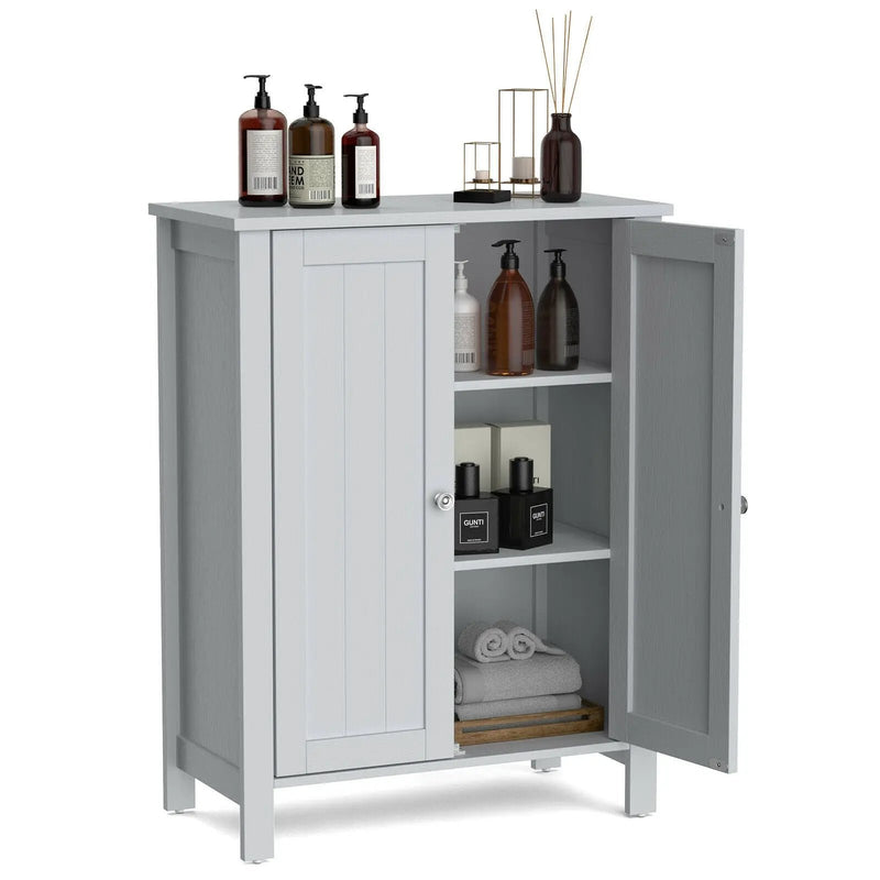2-Door Bathroom Floor Storage Cabinet Space Saver Organizer by DirectDeals
