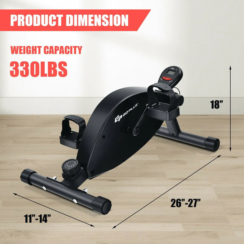 Portable Under Desk Bike Pedal Exerciser with Adjustable Magnetic Resistance by DirectDeals