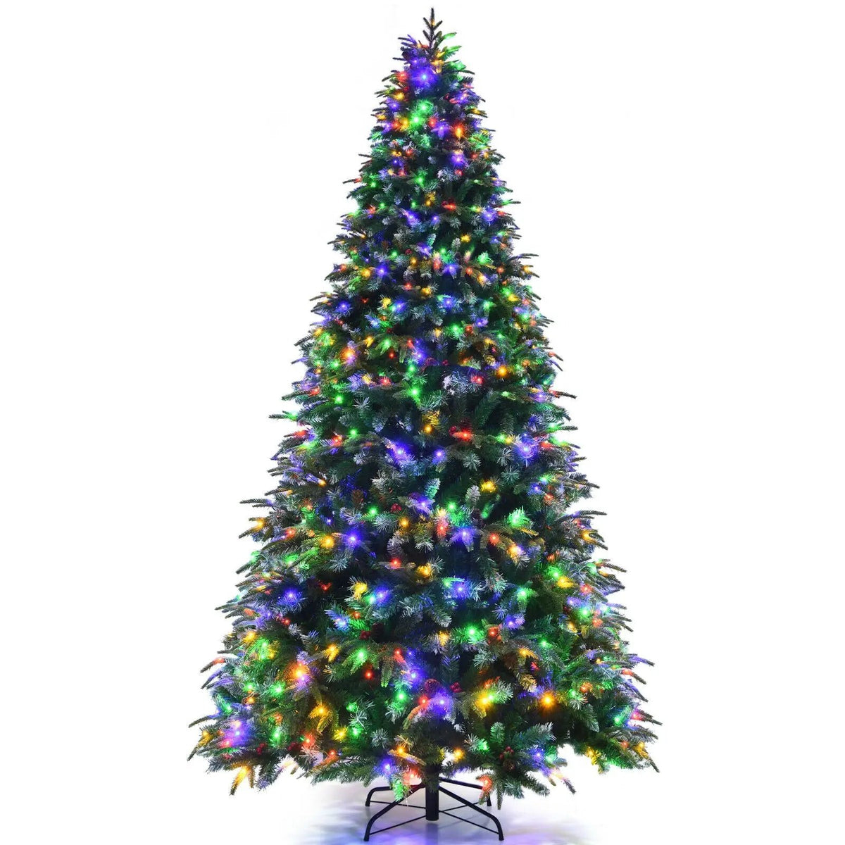 Pre-Lit Snowy Christmas Hinged Tree with Multi-Color Lights by DirectDeals