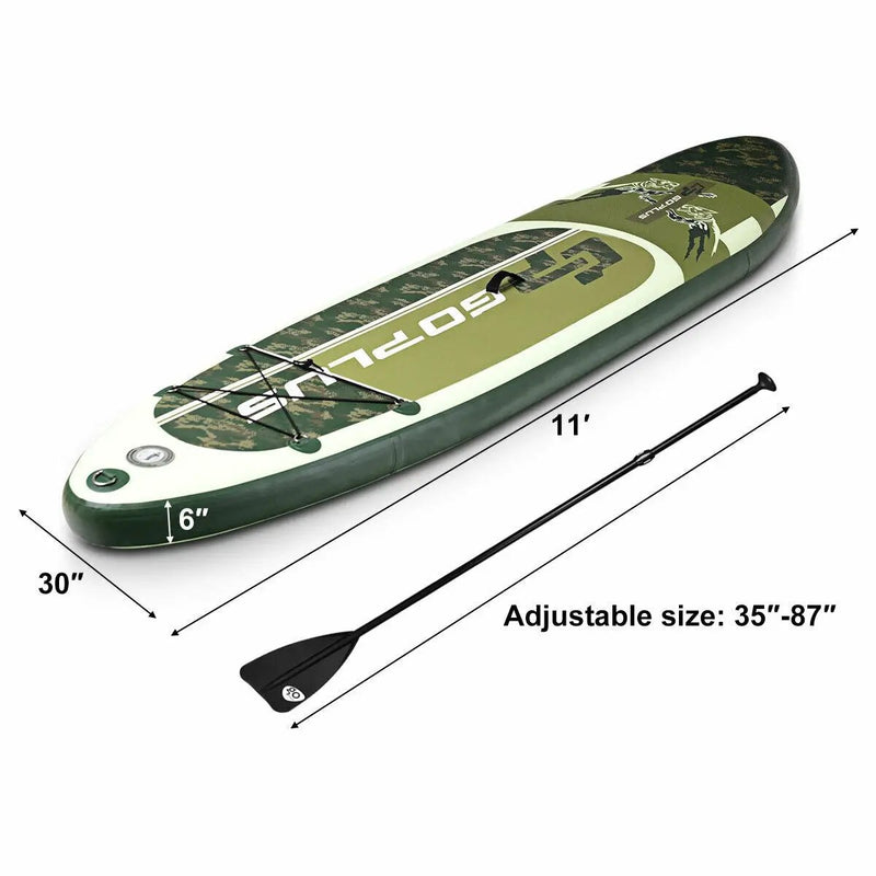 11 Feet Inflatable Standing Board Surfboard with Bag and Paddle by DirectDeals