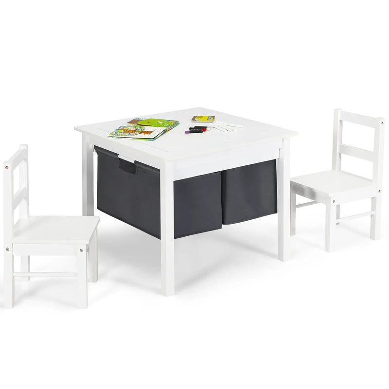 2-in-1 Kids Activity Table and 2 Chairs Set with Storage Building Block Table by DirectDeals