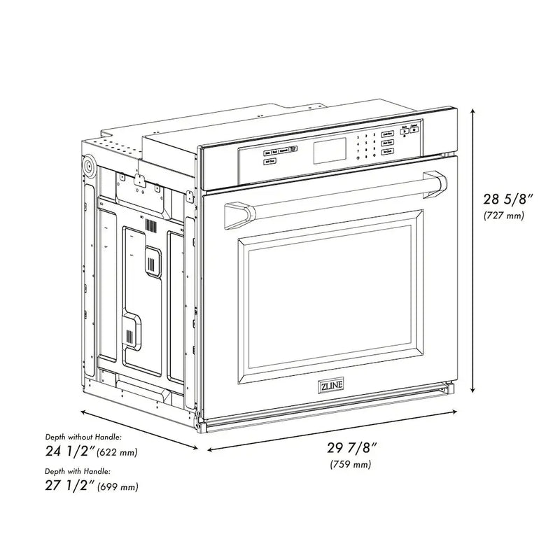 ZLINE 30" Oven ASW30 & Microwave MWO24 Bundle, 2KP-MW24-AWS30 by Farmhouse Kitchen and Bath