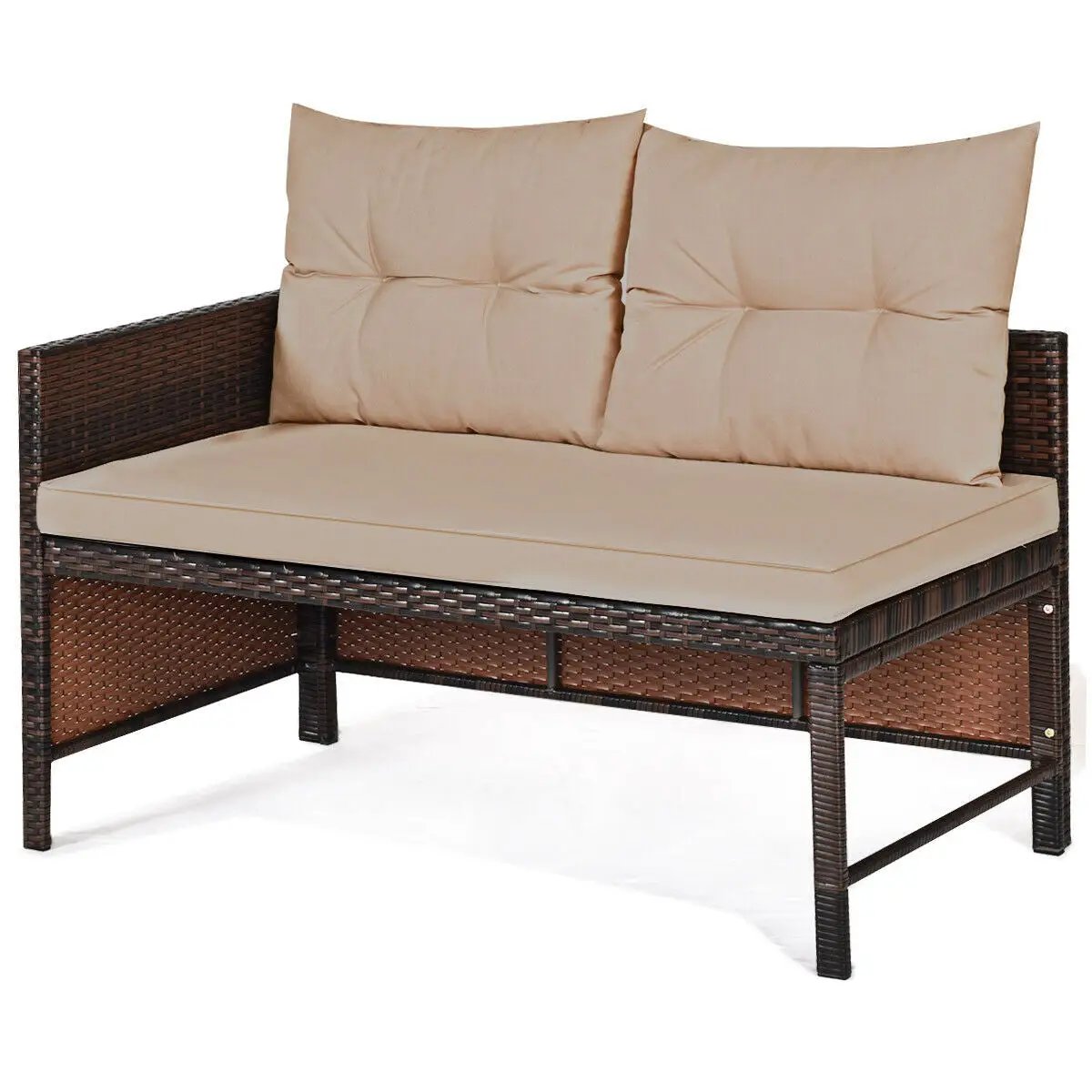 3 Pieces Patio Wicker Rattan Sofa Set by DirectDeals
